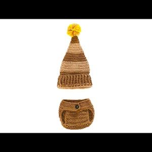 Handmade Crochet Baby Hat & Diaper Cover